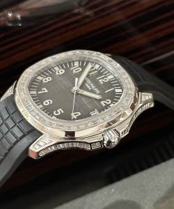 Patek Philippe aquanaut 5167 custom moissanite baguette diamonds 40mm