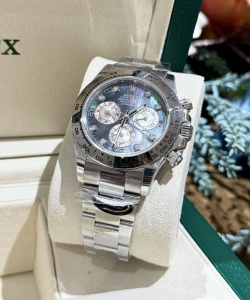 Rolex daytona mother of pearl and moissanite diamonds dial 40mm