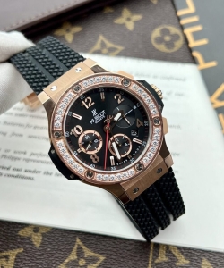 hublot watch big bang king gold choronograph rubber strap 44mm