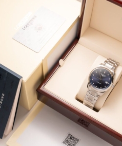 longineslyre l4.961.4.92.6 blue dial metal wire 40mm