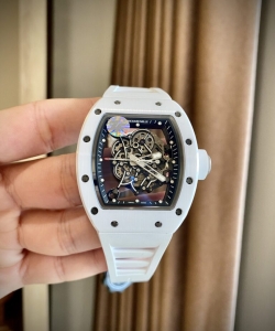 Richard Mille rm055 white ceramic rubber strap 45mm