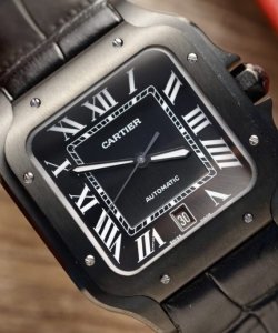 cartier santos de cartier wssa0039 black dial 39.8mm