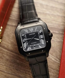 cartier santos de cartier wssa0039 black dial 39.8mm