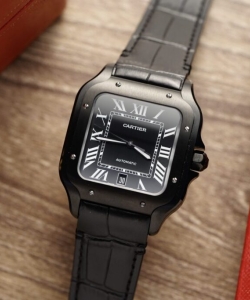 cartier santos de cartier wssa0039 black dial 39.8mm