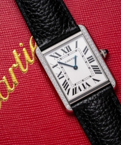 cartier watch tank must w4ta0017 white dial leather strap 33.7×25.5mm