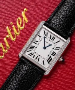 cartier watch tank must w4ta0017 white dial leather strap 33.7×25.5mm