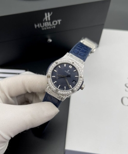 hublot classic fusion womens blue dial hb fatory 33mm