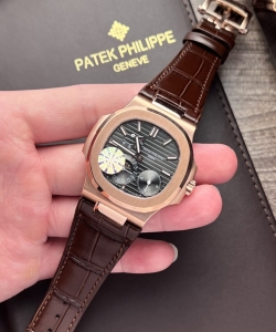 Patek Philippe nautilus 5712r brown leather strap 40mm