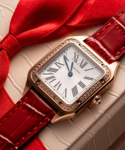 cartier santos dumont wjsa0017 red leather strap 38×27.5mm