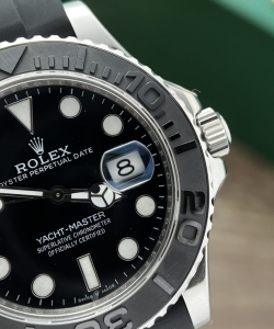 Rolex clone yacht-master black dial rubber strap 40mm