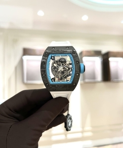 Richard Mille rm055 carbon white rubber strap 45mm