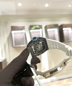 Richard Mille rm055 carbon white rubber strap 45mm