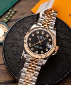 Rolex datejust gold wrapped black dial 31mm