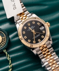 Rolex datejust gold wrapped black dial 31mm