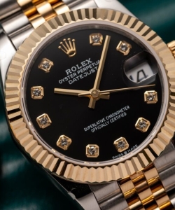 Rolex datejust gold wrapped black dial 31mm