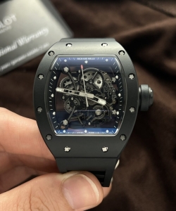 Richard Mille rm055 black ceramic rubber strap 45mm