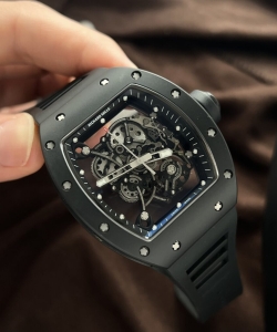 Richard Mille rm055 black ceramic rubber strap 45mm