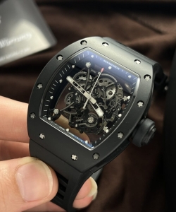 Richard Mille rm055 black ceramic rubber strap 45mm