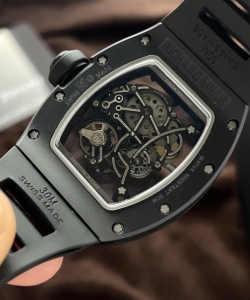 Richard Mille rm055 black ceramic rubber strap 45mm