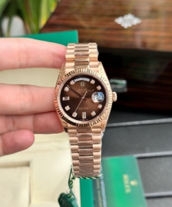 Rolex clone watch day-date dial chocolate 36mm