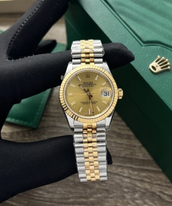 Rolex datejust watch yellow dial jubilee strap 31mm