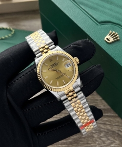 Rolex datejust watch yellow dial jubilee strap 31mm