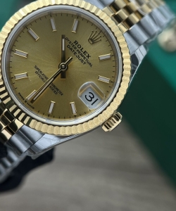 Rolex datejust watch yellow dial jubilee strap 31mm