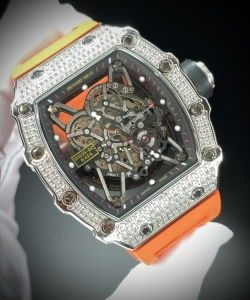 Richard Mille rm35-02 watch orange rubber strap 44mm