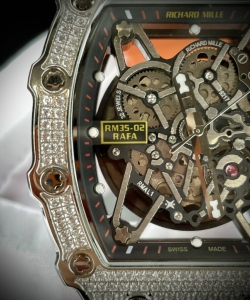 Richard Mille rm35-02 watch orange rubber strap 44mm