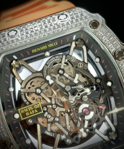 Richard Mille rm35-02 watch orange rubber strap 44mm