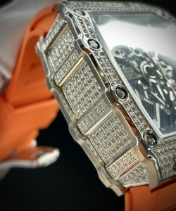 Richard Mille rm35-02 watch orange rubber strap 44mm