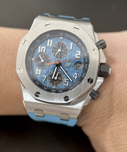 audemars piguet royal oak offshore 26238st blue rubber strap 42mm