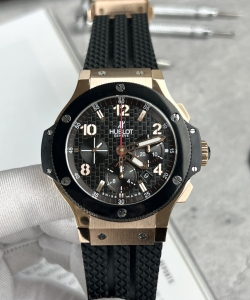 hublot watch big bang king gold black dial rubber strap 44mm