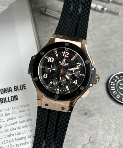 hublot watch big bang king gold black dial rubber strap 44mm