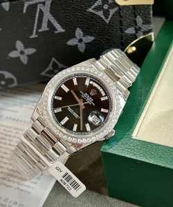 Rolex day-date black dial custom moissanite diamonds 40mm