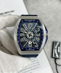 franck muller v45 blue dial rubber strap 45mm