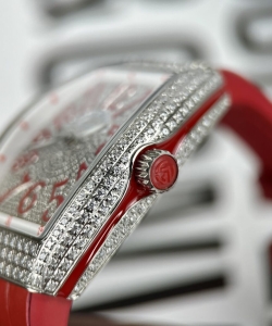 franck muller v32 red dial rubber strap 36mm