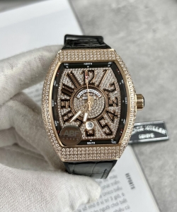 franck muller vanguard v45 with full rosegold diamonds abf 45mm