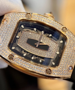 Richard Mille rm007 gold wrapped with moissanite diamonds 36mm