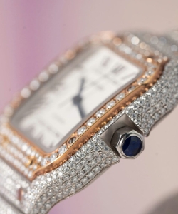 cartier santos with full diamond moissanite hong kong 35mm