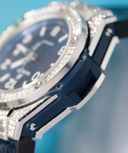 hublot big bang one click blue with full diamond 39mm