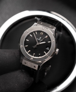 hublot 1:1 watch classic fusion black dial leather strap 33mm