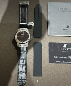 hublot with full diamond moissanite black 42mm