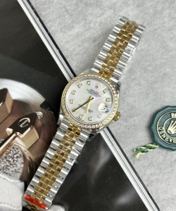 Rolex datejust mother of pearl dial demi gold dial 31mm