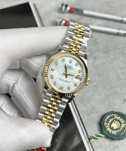 Rolex datejust mother of pearl dial demi gold dial 31mm