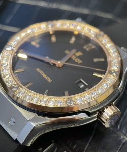 hublot demi with moissanite diamond rubber strap 42mm