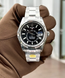 Rolex sky-dweller 1:1 watch black dial silver 41mm watch