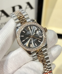 Rolex datejust women’s with diamonds gray dial 31mm