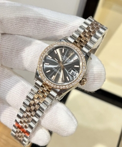 Rolex datejust women’s with diamonds gray dial 31mm