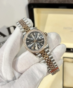 Rolex datejust women’s with diamonds gray dial 31mm